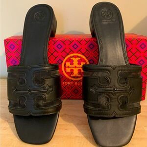 Tory Burch black slides size 10
